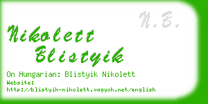 nikolett blistyik business card